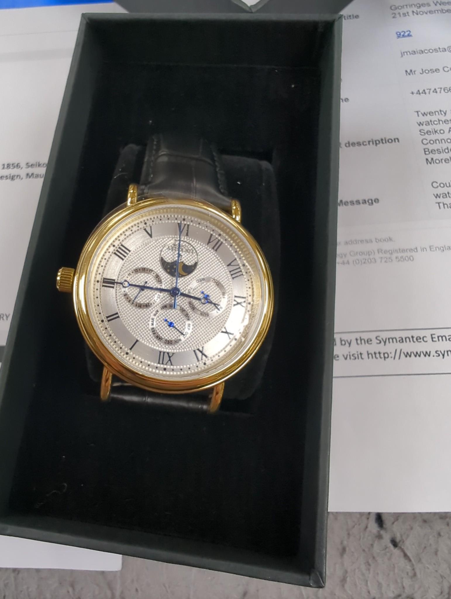 Twenty assorted gentleman's modern wrist watches including Design Lige Watch 1856, Seiko Automatic Divers, Seiko 5 Sport, Seiko Connoisseur quartz, Citizen Ecodrive, Casio Beside, Pagani Design, Maurice Lacroix, Morellat